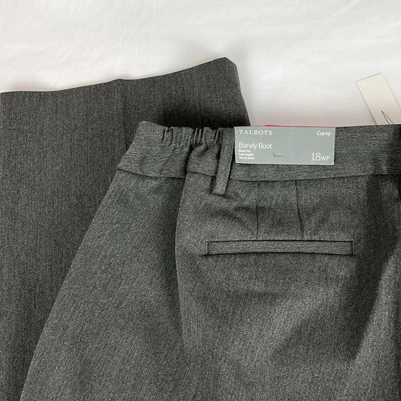 Talbots New Women’s 18WP Heather Gray Curvy Barely Boot Full Length Pant - Picture 7 of 13